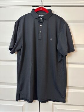 Birdies Men's Dark Charcoal Polo with Embroidered Logo